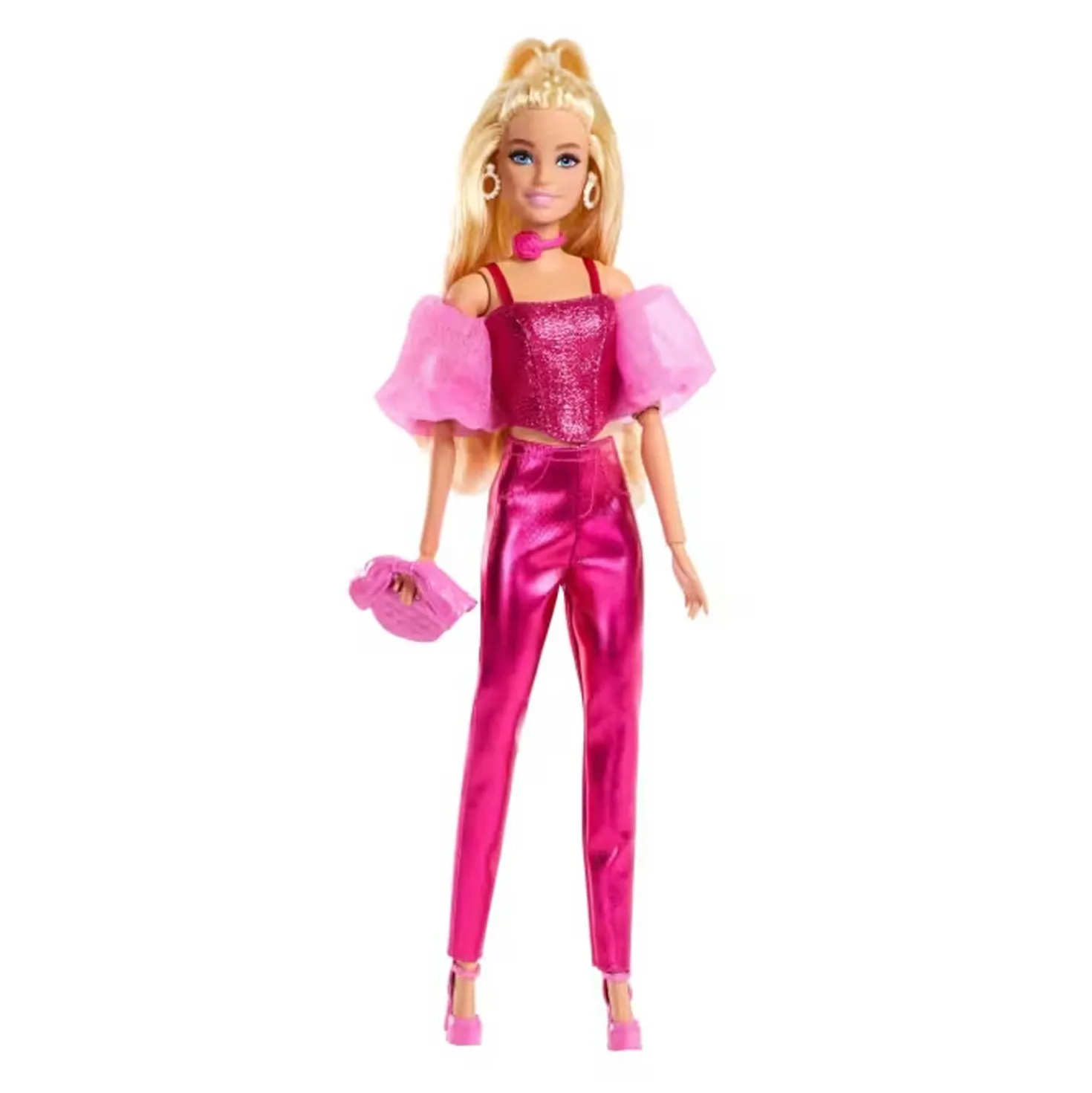 Barbie Fashionista Deluxe Metallic Bionda Con Vestito Rosa JFP40