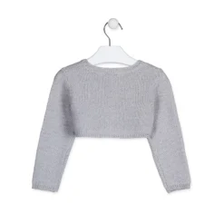 Bolero in Tricot color Argento Bambina Junior