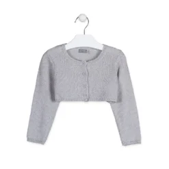 Bolero in Tricot color Argento Bambina Junior