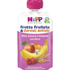 Frutta Frullata Mela, Banana E Lampone Con Farro: Confezione 90 gr
