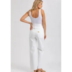 Jeans Premaman Bianchi a Gamba Larga
