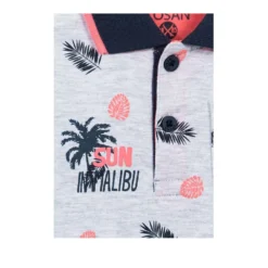 Maglietta Polo di Cotone Fantasia Tropicale Baby Bambino