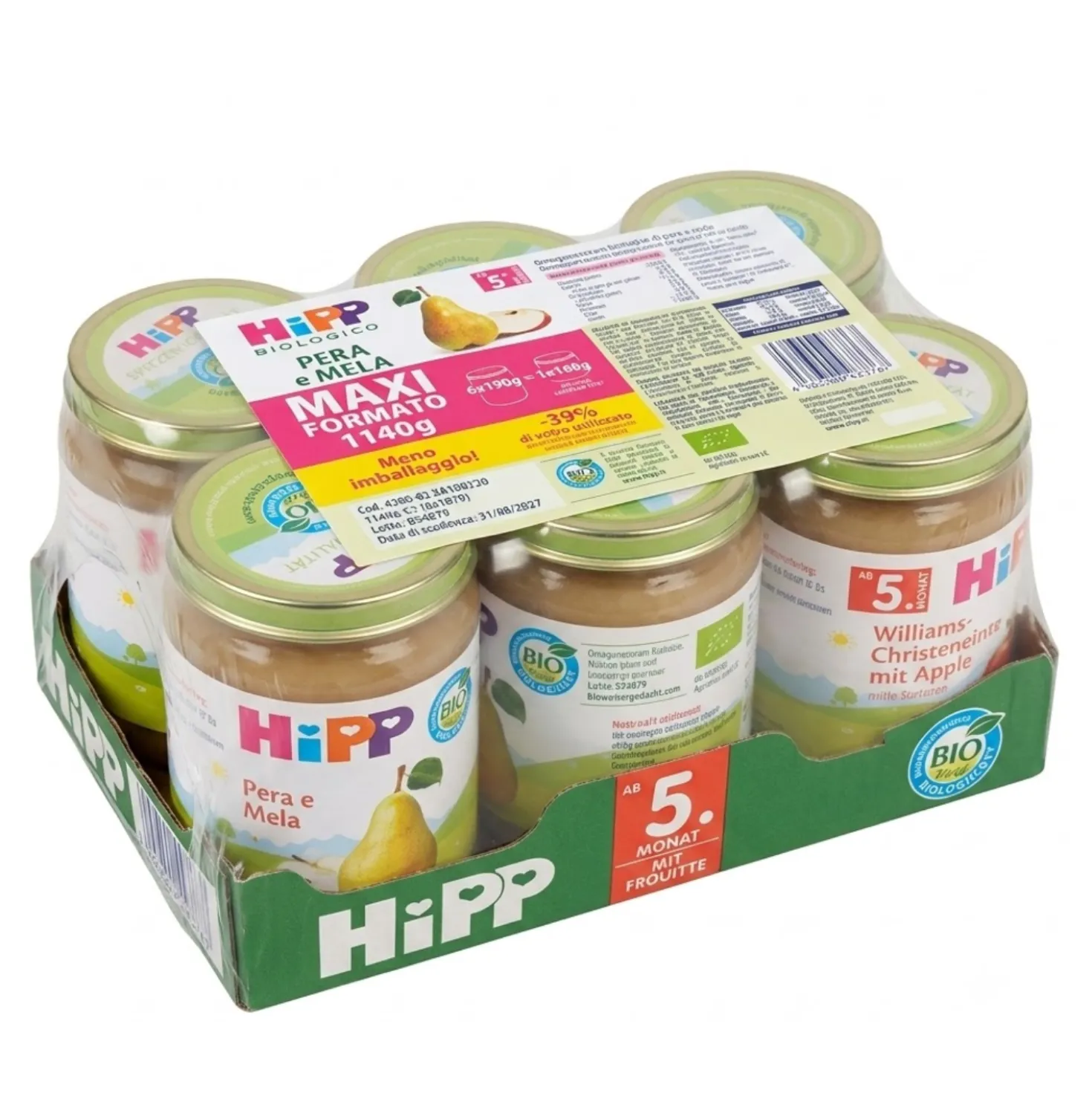 Omogeneizzato Pera e Mela 6x190g Multipack