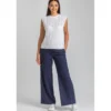 Pantaloni Premaman a Gamba Larga Blu