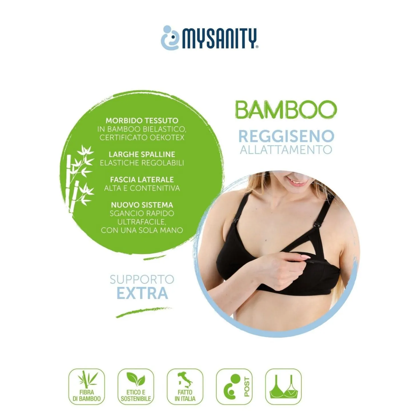 Reggiseno Allattamento Supporto Extra Coppa C Verde Felce