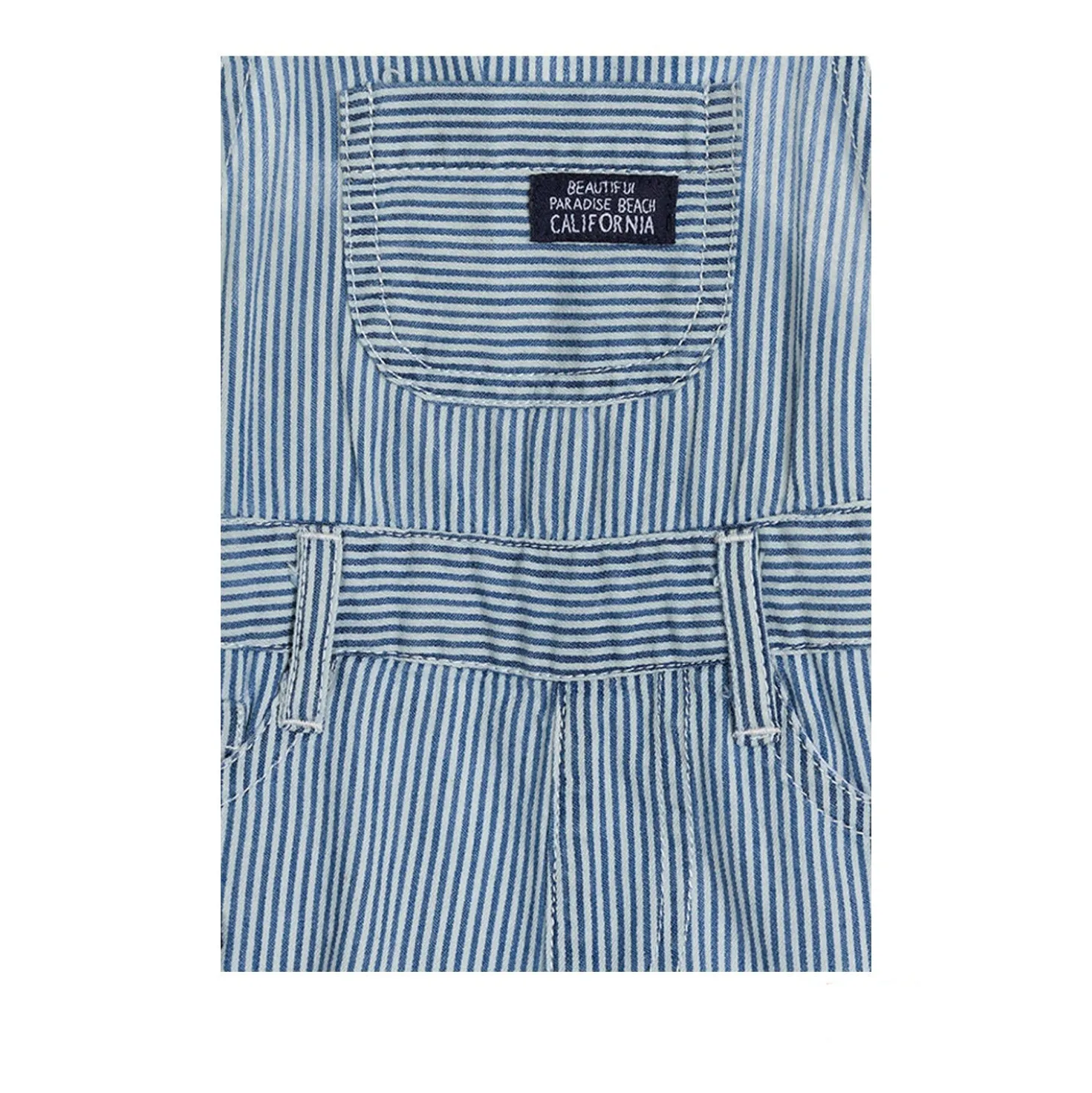 Salopette di Jeans a Righe Baby Bambino