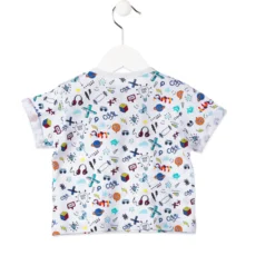 T shirt Baby Bimbo Manica Corta Stampe Colore Bianco
