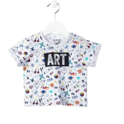 T shirt Baby Bimbo Manica Corta Stampe Colore Bianco