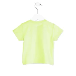 T Shirt Verde Baby Bimbo con Faccia di Animale